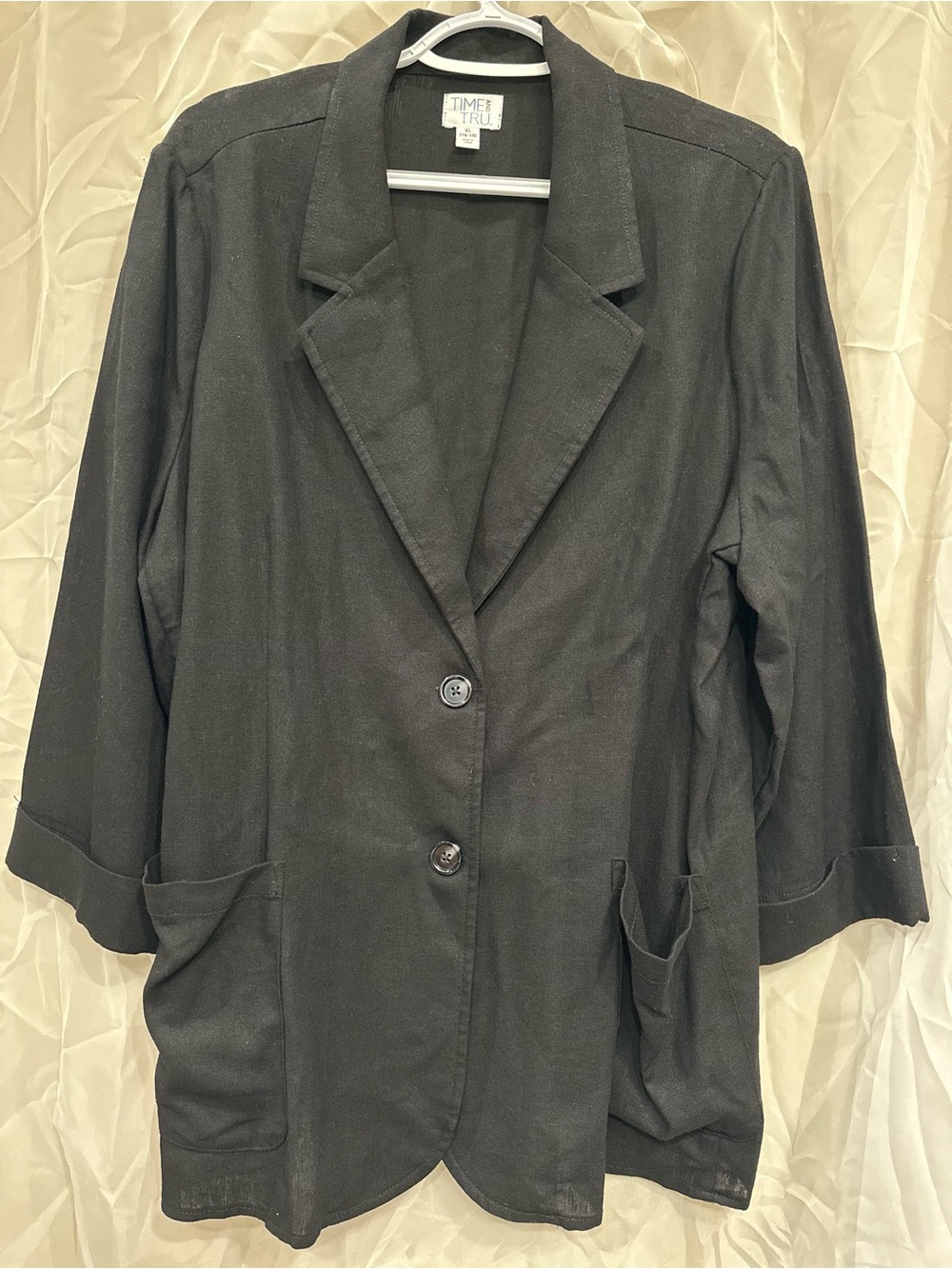 Time and Tru Black Single-Breasted Blazer Jacket